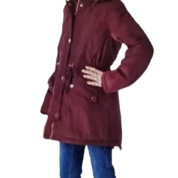 WINTER Parka Jacket Coat Size 7/8 Maroon Red Rose Member's Mark Ultimate Girl's - Picture 12 of 12